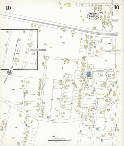 Sanborn Fire Insurance Map from Franklin, Independent Cities, Virginia (1923), Sheet #0010 - Complete Map Set gallery image, historic Sanborn map, vintage wall art, Virginia Virginia