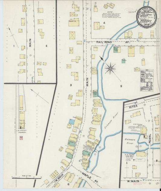 Sanborn Fire Insurance Map from Hobart, Delaware County, New York (1891), Sheet #0001 - Historic Sanborn Fire Insurance Map Print, vintage old map wall art, antique decor, genealogy gift, New York New York map