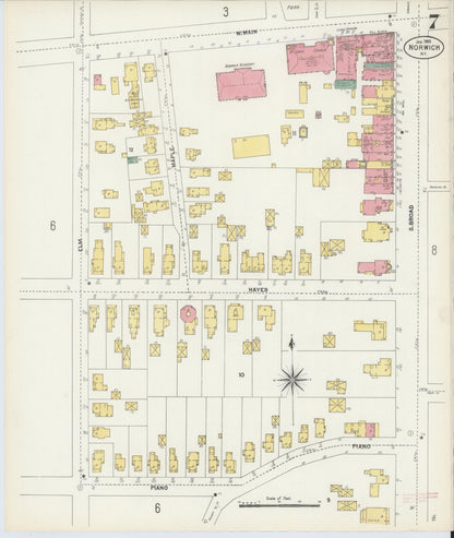 Sanborn Fire Insurance Map from Norwich, Chenango County, New York (1903), Sheet #0007 - Complete Map Set gallery image, historic Sanborn map, vintage wall art, New York New York
