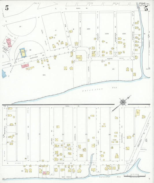 Sanborn Fire Insurance Map from La Porte, Harris County, Texas (1939), Sheet #0005 - Historic Sanborn Fire Insurance Map Print, vintage old map wall art, antique decor, genealogy gift, Texas Texas map