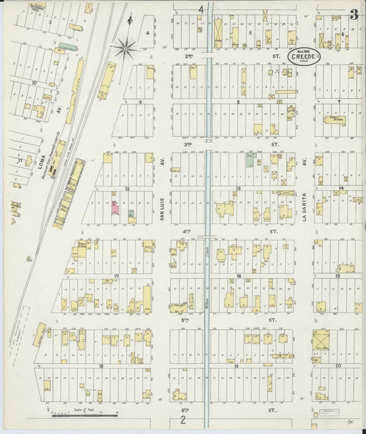 Sanborn Fire Insurance Map from Creede, Mineral County, Colorado (1898), Sheet #0003 - Historic Sanborn Fire Insurance Map Print, vintage old map wall art, antique decor, genealogy gift, Colorado Colorado map
