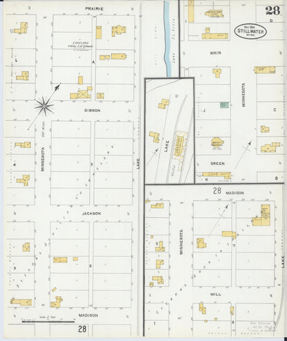 Sanborn Fire Insurance Map from Stillwater, Washington County, Minnesota (1904), Sheet #0028 - Complete Map Set gallery image, historic Sanborn map, vintage wall art, Minnesota Minnesota