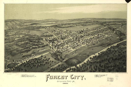 Forest City, Susquehanna County, Pa. 1889. (1889) – Historic Bird’s-Eye View Panorama Print