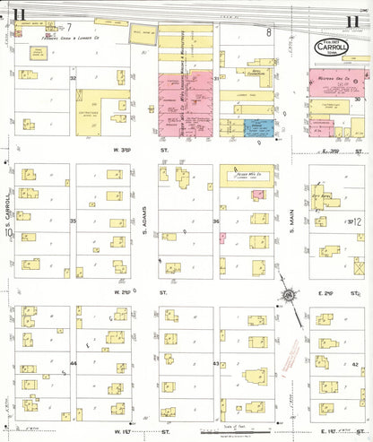 Sanborn Fire Insurance Map from Carroll, Carroll County, Iowa (1923), Sheet #0011 - Historic Sanborn Fire Insurance Map Print