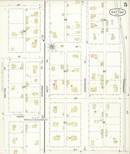 Sanborn Fire Insurance Map from Dayton, Columbia County, Washington (1896), Sheet #0005 - Complete Map Set gallery image, historic Sanborn map, vintage wall art, Washington Washington