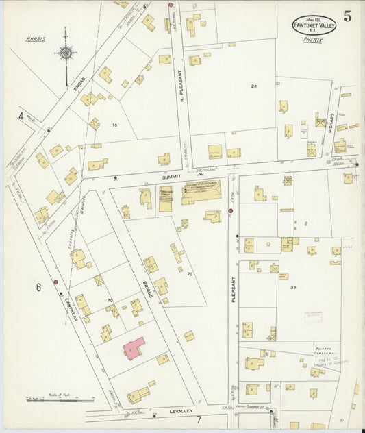 Sanborn Fire Insurance Map from Pawtuxet Valley, Kent and Providence Counties, Rhode Island (1911), Sheet #0005 - Historic Sanborn Fire Insurance Map Print, vintage old map wall art, antique decor, genealogy gift, Washington Washington map