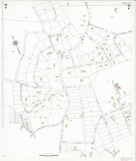 Sanborn Fire Insurance Map from Chappaqua, Westchester County, New York (1939), Sheet #0007 - Historic Sanborn Fire Insurance Map Print, vintage old map wall art, antique decor, genealogy gift, New York New York map