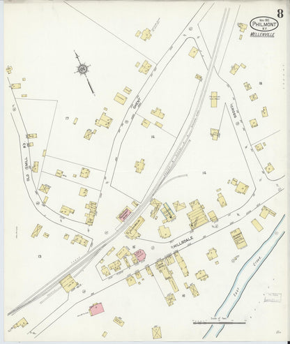 Sanborn Fire Insurance Map from Philmont, Columbia County, New York (1912), Sheet #0008 - Complete Map Set gallery image, historic Sanborn map, vintage wall art, New York New York
