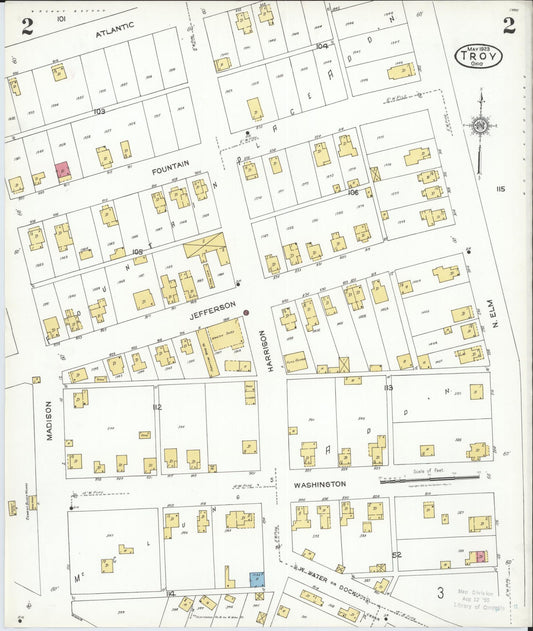 Sanborn Fire Insurance Map from Troy, Miami County, Ohio (1923), Sheet #0002 - Historic Sanborn Fire Insurance Map Print, vintage old map wall art, antique decor, genealogy gift, Ohio Ohio map