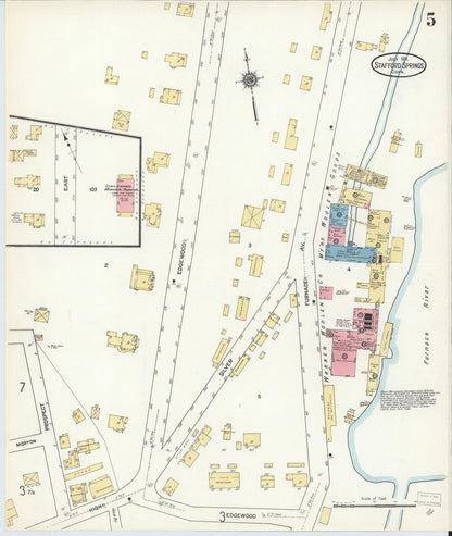 Sanborn Fire Insurance Map from Stafford Springs, Tolland County, Connecticut (1911), Sheet #0005 - Complete Map Set gallery image, historic Sanborn map, vintage wall art, Connecticut Connecticut