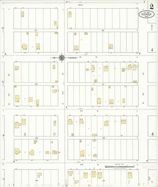 Sanborn Fire Insurance Map from Roundup, Musselshell County, Montana (1920), Sheet #0002 - Historic Sanborn Fire Insurance Map Print, vintage old map wall art, antique decor, genealogy gift, Montana Montana map