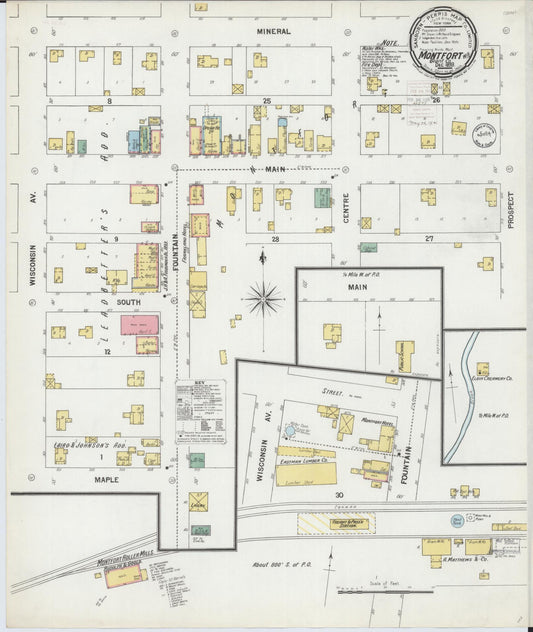 Sanborn Fire Insurance Map from Montfort, Grant County, Wisconsin (1899), Sheet #0001 - Historic Sanborn Fire Insurance Map Print, vintage old map wall art, antique decor, genealogy gift, Wisconsin Wisconsin map