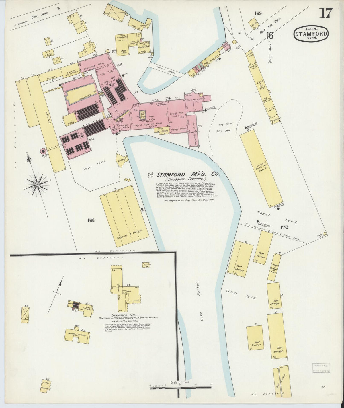 Sanborn Fire Insurance Map from Stamford, Fairfield County, Connecticut (1896), Sheet #0017 - Complete Map Set gallery image, historic Sanborn map, vintage wall art, Connecticut Connecticut