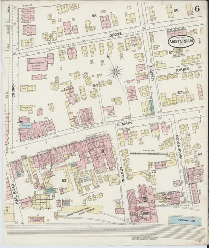 Sanborn Fire Insurance Map from Amsterdam, Montgomery County, New York (1888), Sheet #0006 - Complete Map Set gallery image, historic Sanborn map, vintage wall art, New York New York