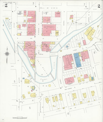 Sanborn Fire Insurance Map from Siloam Springs, Benton County, Arkansas (1936), Sheet #0002 - Complete Map Set gallery image, historic Sanborn map, vintage wall art, Arkansas Arkansas