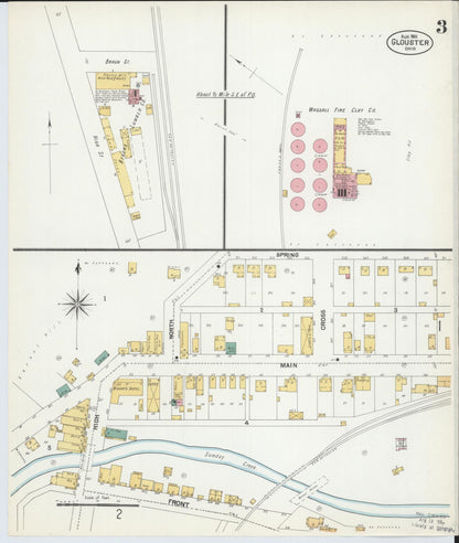 Sanborn Fire Insurance Map from Glouster, Athens County, Ohio (1901), Sheet #0003 - Complete Map Set gallery image, historic Sanborn map, vintage wall art, Ohio Ohio