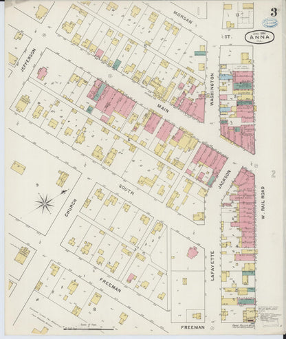 Sanborn Fire Insurance Map from Anna, Union County, Illinois (1894), Sheet #0003 - Complete Map Set gallery image, historic Sanborn map, vintage wall art, Illinois Illinois
