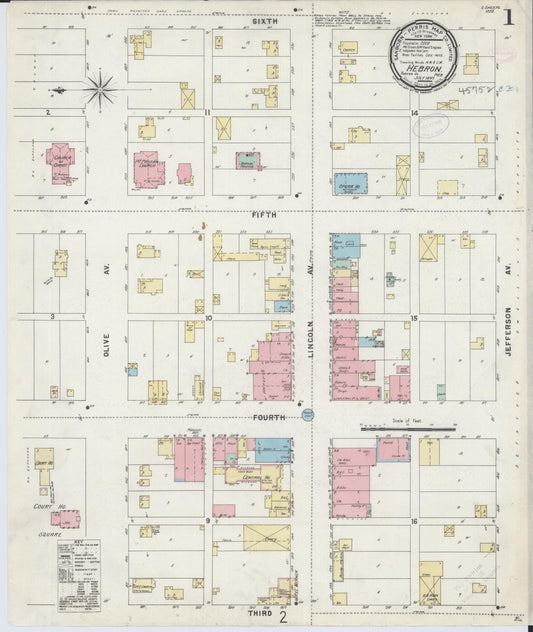 Sanborn Fire Insurance Map from Hebron, Thayer County, Nebraska (1897), Sheet #0001 - Historic Sanborn Fire Insurance Map Print, vintage old map wall art, antique decor, genealogy gift, Nebraska Nebraska map