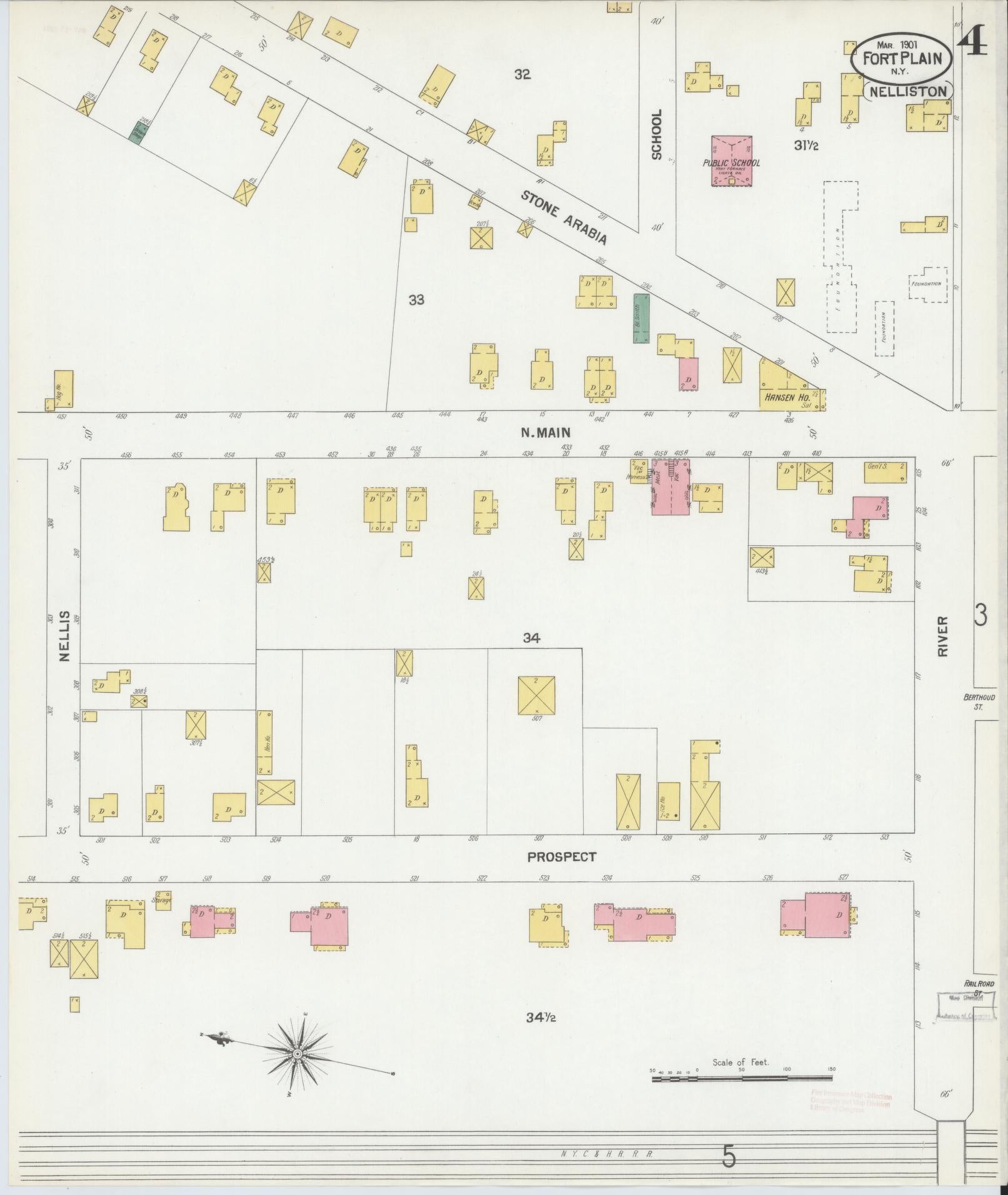 Sanborn Fire Insurance Map from Fort Plain, Montgomery County, New York (1901), Sheet #0004 - Complete Map Set gallery image, historic Sanborn map, vintage wall art, New York New York