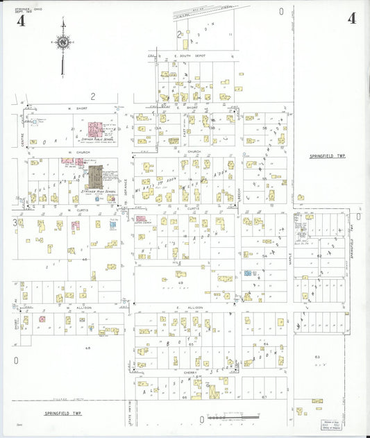 Sanborn Fire Insurance Map from Stryker, Williams County, Ohio (1951), Sheet #0004 - Historic Sanborn Fire Insurance Map Print, vintage old map wall art, antique decor, genealogy gift, Ohio Ohio map