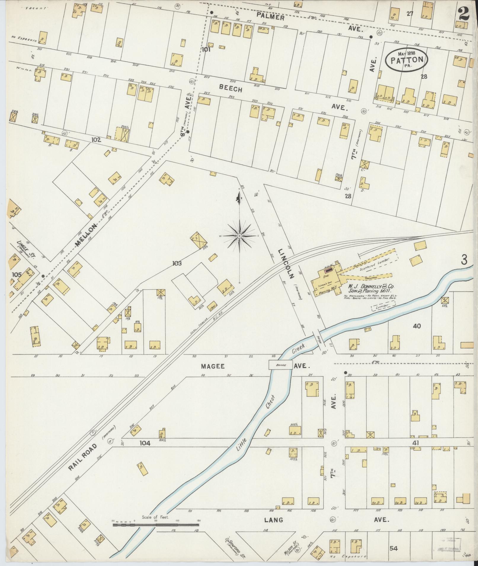 Sanborn Fire Insurance Map from Patton, Cambria County, Pennsylvania (1898), Sheet #0002 - Complete Map Set gallery image, historic Sanborn map, vintage wall art, Pennsylvania Pennsylvania