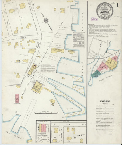 Sanborn Fire Insurance Map from Noank, New London County, Connecticut (1911), Sheet #0001 - Complete Map Set gallery image, historic Sanborn map, vintage wall art, Connecticut Connecticut