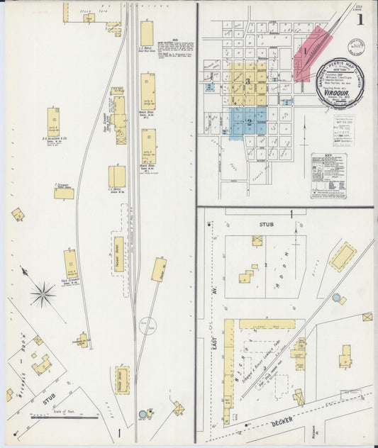 Sanborn Fire Insurance Map from Viroqua, Vernon County, Wisconsin (1900), Sheet #0001 - Historic Sanborn Fire Insurance Map Print, vintage old map wall art, antique decor, genealogy gift, Wisconsin Wisconsin map