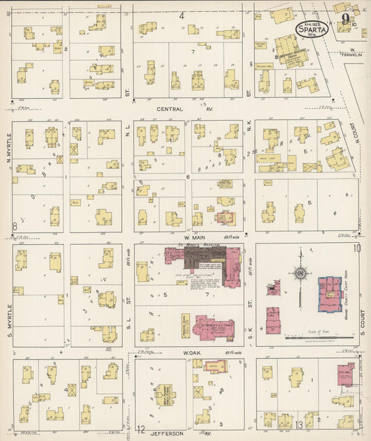 Sanborn Fire Insurance Map from Sparta, Monroe County, Wisconsin (1922), Sheet #0009 - Historic Sanborn Fire Insurance Map Print, vintage old map wall art, antique decor, genealogy gift, Wisconsin Wisconsin map