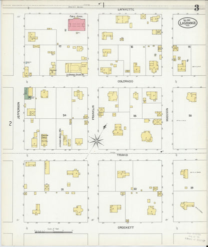 Sanborn Fire Insurance Map from La Grange, Fayette County, Texas (1901), Sheet #0003 - Complete Map Set gallery image, historic Sanborn map, vintage wall art, Texas Texas