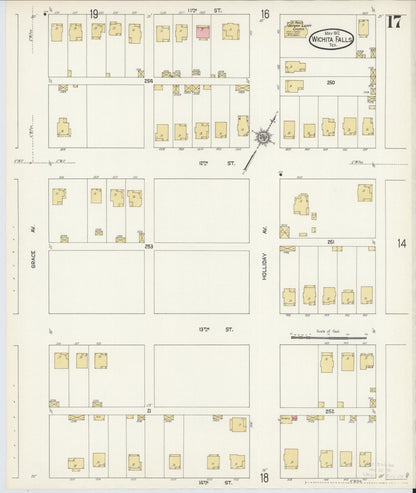Sanborn Fire Insurance Map from Wichita Falls, Wichita County, Texas (1912), Sheet #0017 - Complete Map Set gallery image, historic Sanborn map, vintage wall art, Texas Texas