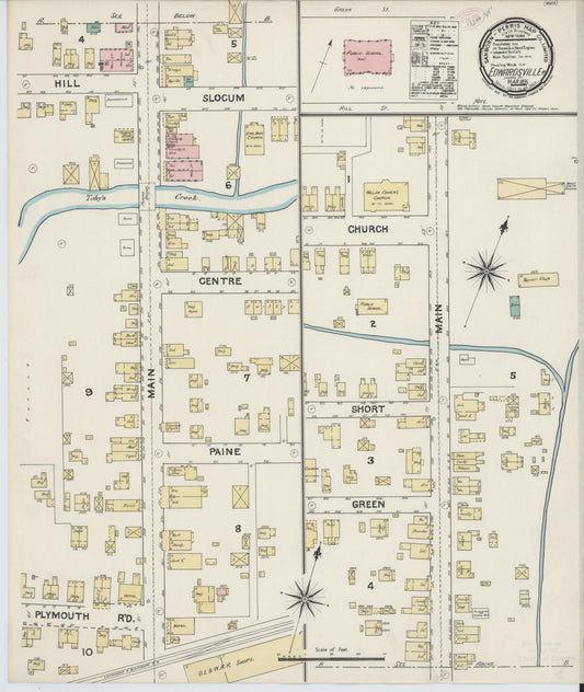 Sanborn Fire Insurance Map from Edwardsville, Luzerne County, Pennsylvania (1891), Sheet #0001 - Historic Sanborn Fire Insurance Map Print, vintage old map wall art, antique decor, genealogy gift, Pennsylvania Pennsylvania map