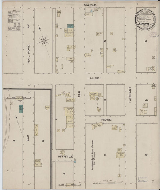 Sanborn Fire Insurance Map from Sehome [see also Bellingham and Fairhaven], Whatcom County, Washington (1885), Sheet #0001 - Historic Sanborn Fire Insurance Map Print, vintage old map wall art, antique decor, genealogy gift, Washington Washington map
