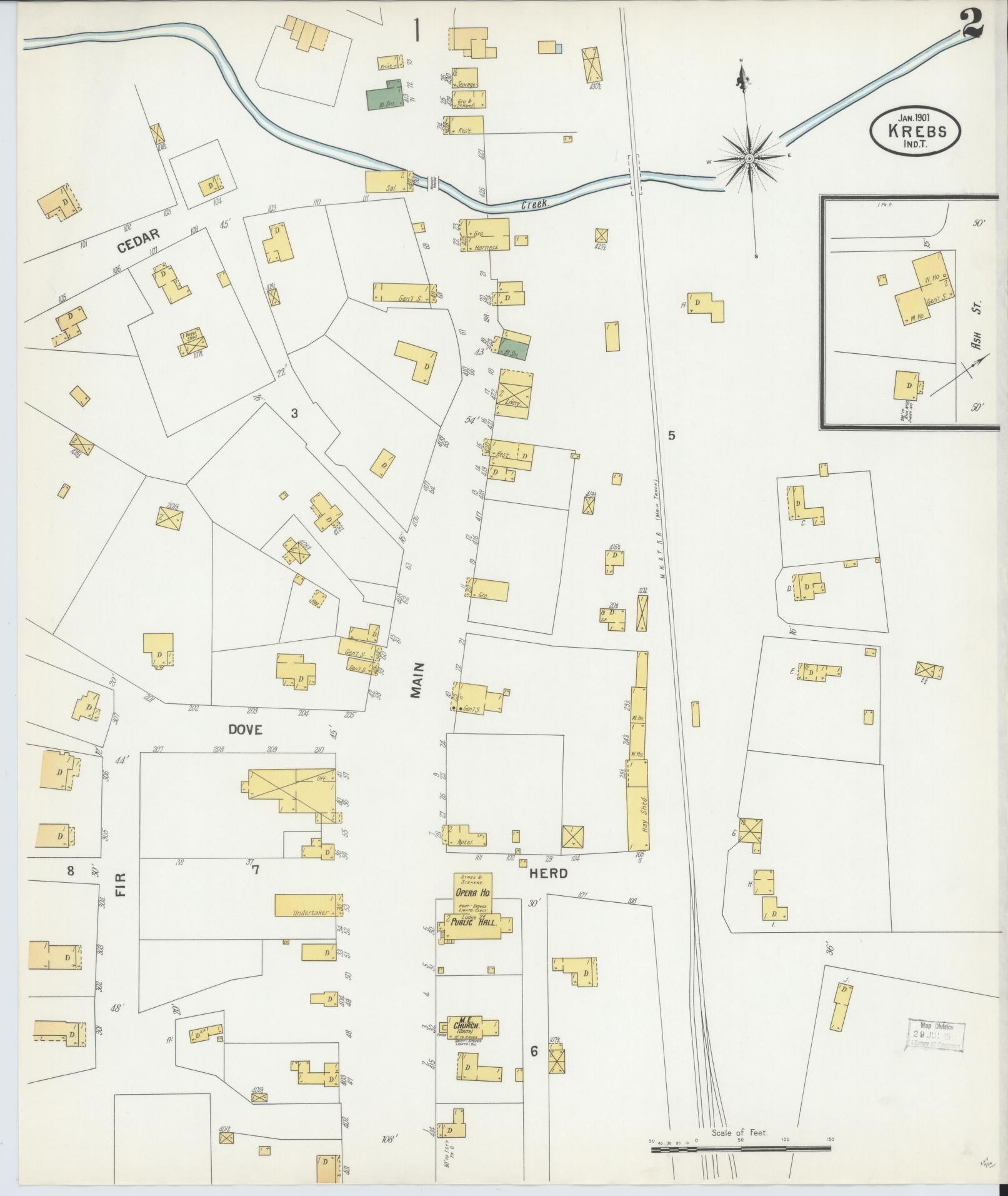 Sanborn Fire Insurance Map from Krebs, Pittsburg County, Oklahoma (1901), Sheet #0002 - Complete Map Set gallery image, historic Sanborn map, vintage wall art, Oklahoma Oklahoma
