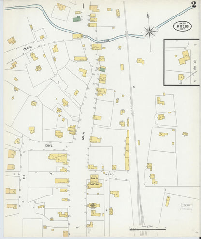Sanborn Fire Insurance Map from Krebs, Pittsburg County, Oklahoma (1901), Sheet #0002 - Complete Map Set gallery image, historic Sanborn map, vintage wall art, Oklahoma Oklahoma