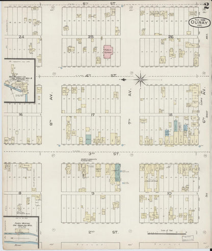 Sanborn Fire Insurance Map from Ouray, Ouray County, Colorado (1886), Sheet #0002 - Complete Map Set gallery image, historic Sanborn map, vintage wall art, Colorado Colorado