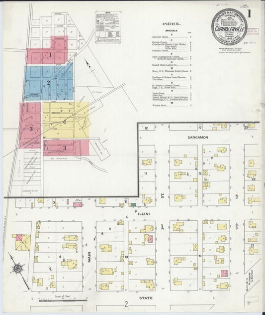 Sanborn Fire Insurance Map from Chandlerville, Cass County, Illinois. (1909) – Map View