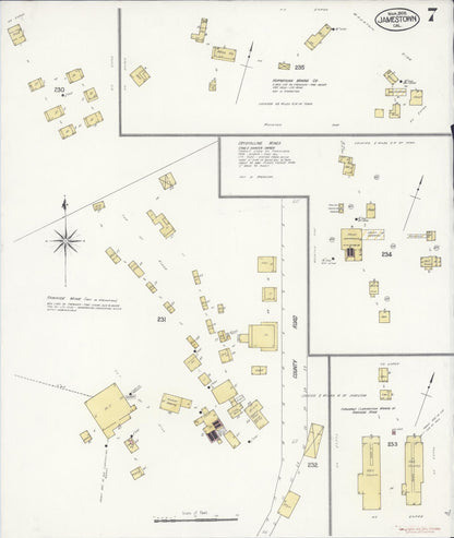 Sanborn Fire Insurance Map from Jamestown, Tuolumne County, California (1908), Sheet #0007 - Complete Map Set gallery image, historic Sanborn map, vintage wall art, California California