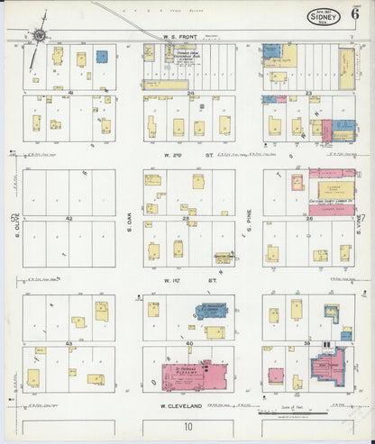 Sanborn Fire Insurance Map from Sidney, Cheyenne County, Nebraska (1921), Sheet #0006 - Complete Map Set gallery image, historic Sanborn map, vintage wall art, Nebraska Nebraska