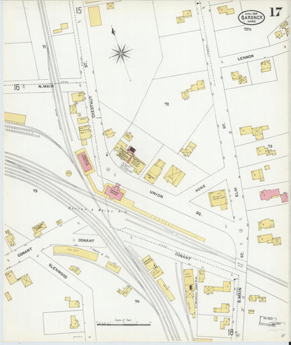 Sanborn Fire Insurance Map from Gardner, Worcester County, Massachusetts (1905), Sheet #0017 - Complete Map Set gallery image, historic Sanborn map, vintage wall art, Massachusetts Massachusetts