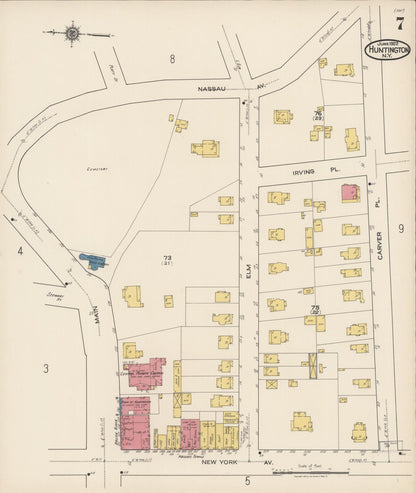 Sanborn Fire Insurance Map from Huntington, Suffolk County, New York (1922), Sheet #0007 - Complete Map Set gallery image, historic Sanborn map, vintage wall art, New York New York