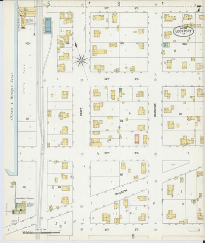 Sanborn Fire Insurance Map from Lockport, Will County, Illinois (1902), Sheet #0007 - Complete Map Set gallery image, historic Sanborn map, vintage wall art, Illinois Illinois