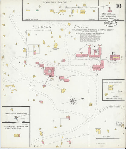 Sanborn Fire Insurance Map from Greenville, Greenville County, South Carolina (1902), Sheet #0018 - Complete Map Set gallery image, historic Sanborn map, vintage wall art, South Carolina South Carolina