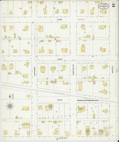 Sanborn Fire Insurance Map from Kahoka, Clark County, Missouri (1907), Sheet #0002 - Historic Sanborn Fire Insurance Map Print, vintage old map wall art, antique decor, genealogy gift, Missouri Missouri map