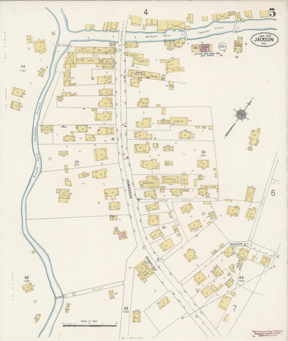 Sanborn Fire Insurance Map from Jackson, Amador County, California (1912), Sheet #0005 - Complete Map Set gallery image, historic Sanborn map, vintage wall art, California California