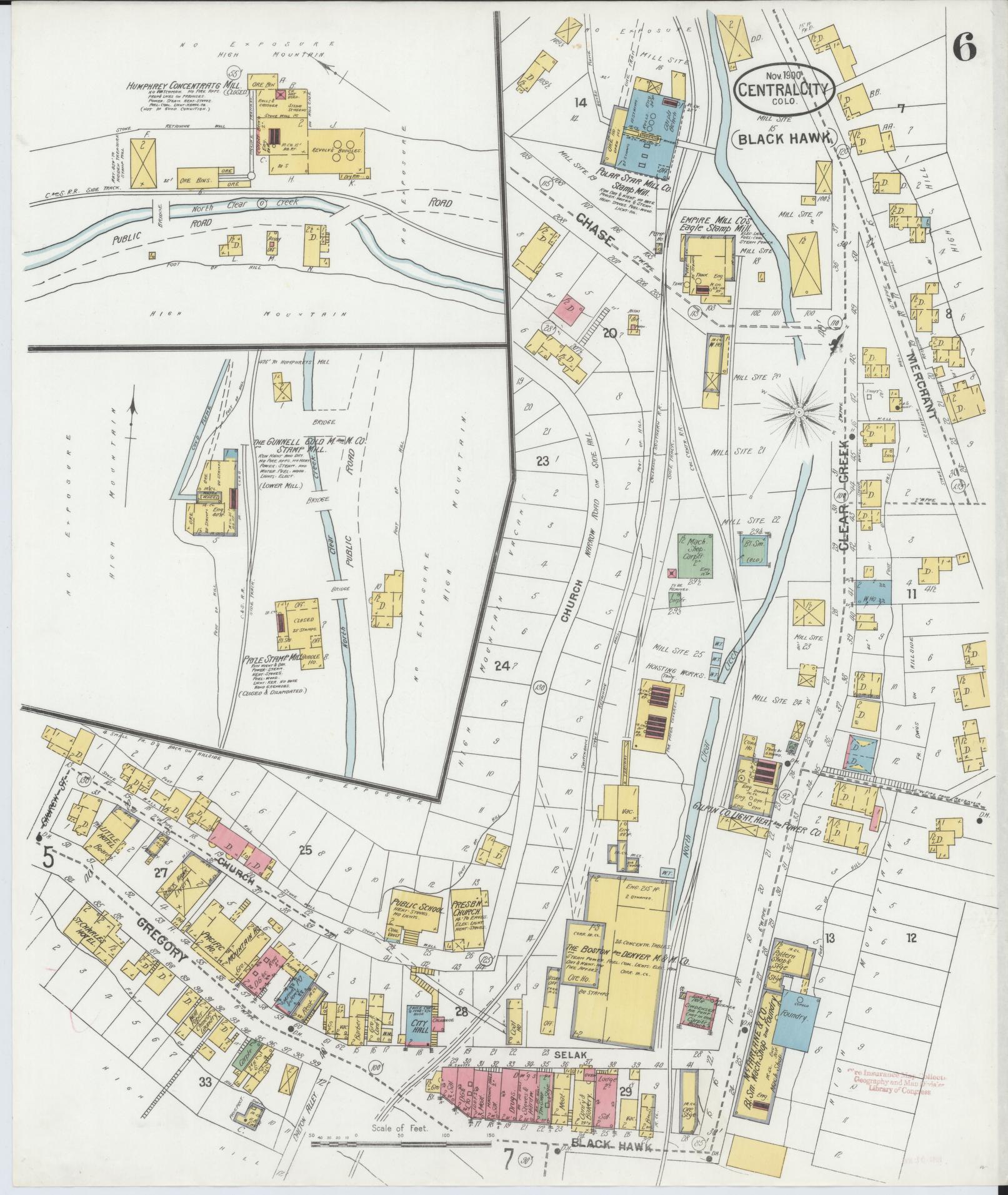 Sanborn Fire Insurance Map from Central City, Gilpin County, Colorado (1900), Sheet #0006 - Historic Sanborn Fire Insurance Map Print, vintage old map wall art, antique decor, genealogy gift, Colorado Colorado map