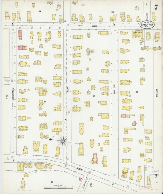 Sanborn Fire Insurance Map from Sandy Hill, Washington County, New York (1901), Sheet #0007 - Historic Sanborn Fire Insurance Map Print, vintage old map wall art, antique decor, genealogy gift, New York New York map
