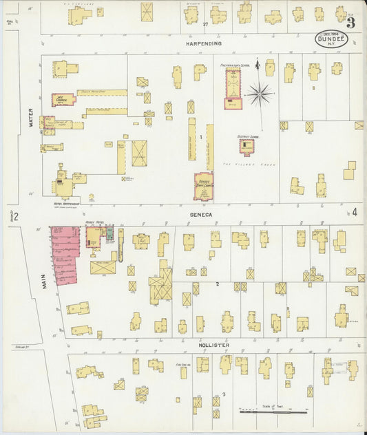 Sanborn Fire Insurance Map from Dundee, Yates County, New York (1904), Sheet #0003 - Historic Sanborn Fire Insurance Map Print, vintage old map wall art, antique decor, genealogy gift, New York New York map