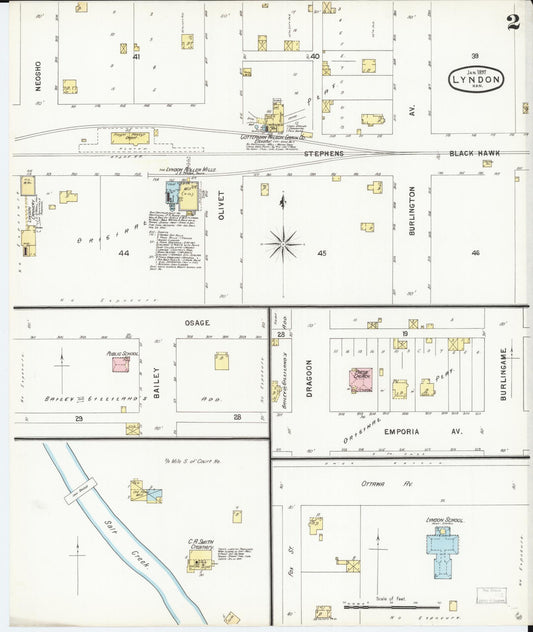 Sanborn Fire Insurance Map from Lyndon, Osage County, Kansas (1897), Sheet #0002 - Historic Sanborn Fire Insurance Map Print, vintage old map wall art, antique decor, genealogy gift, Kansas Kansas map