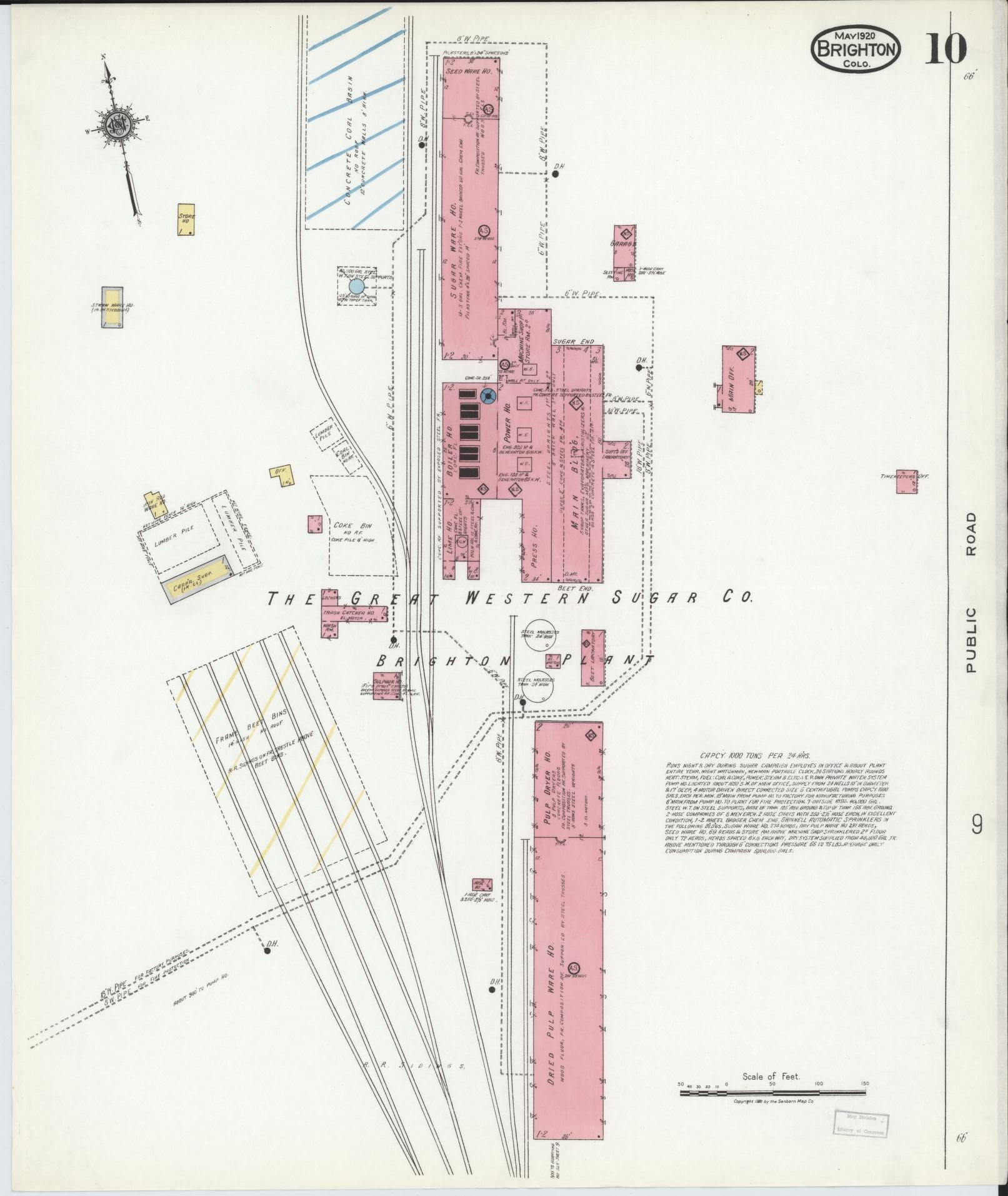 Sanborn Fire Insurance Map from Brighton, Adams County, Colorado (1920), Sheet #0010 - Complete Map Set gallery image, historic Sanborn map, vintage wall art, Colorado Colorado