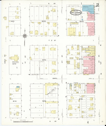 Sanborn Fire Insurance Map from Phillipsburg, Phillips County, Kansas (1911), Sheet #0002 - Complete Map Set gallery image, historic Sanborn map, vintage wall art, Kansas Kansas